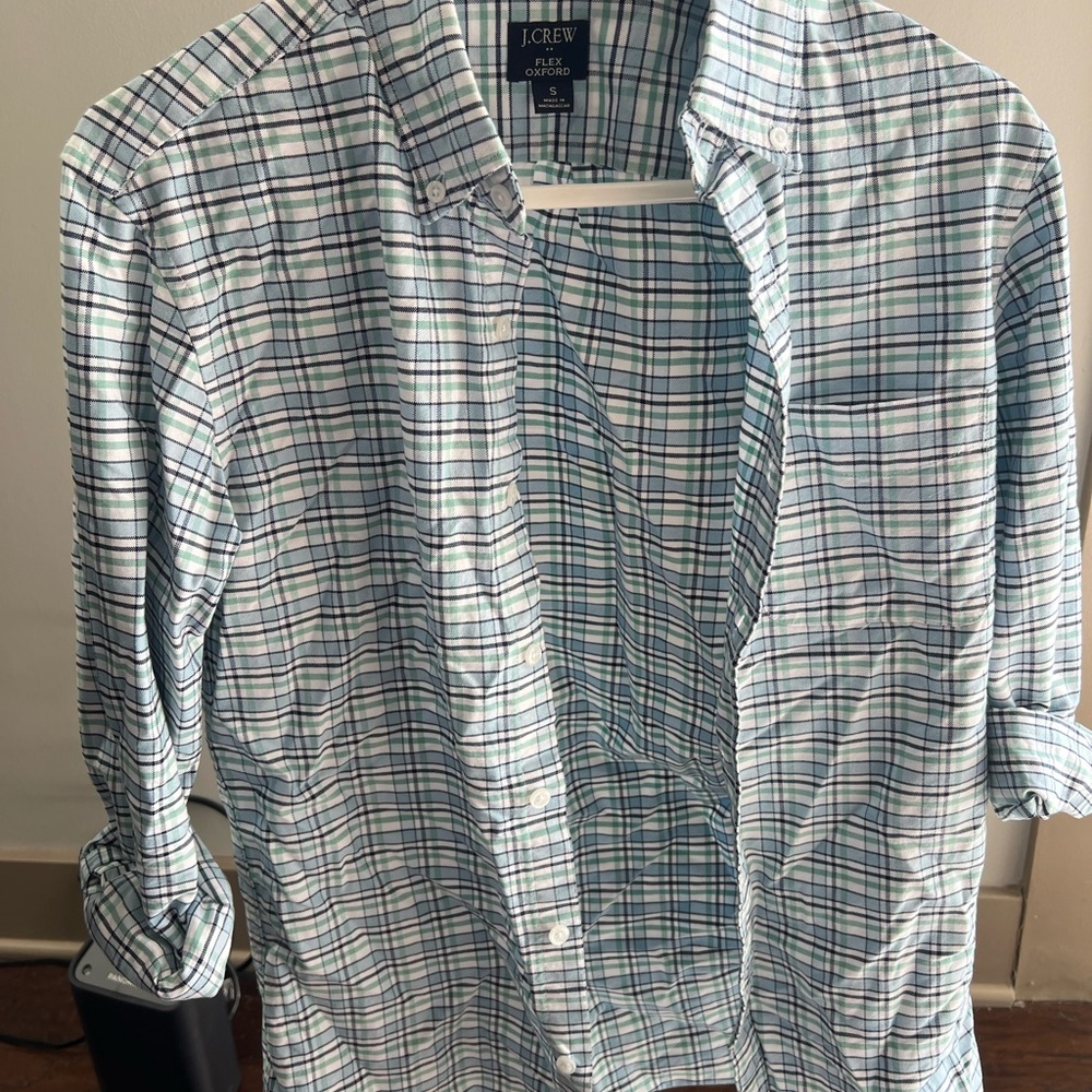 J. Crew Men's Blue Plaid Shirt